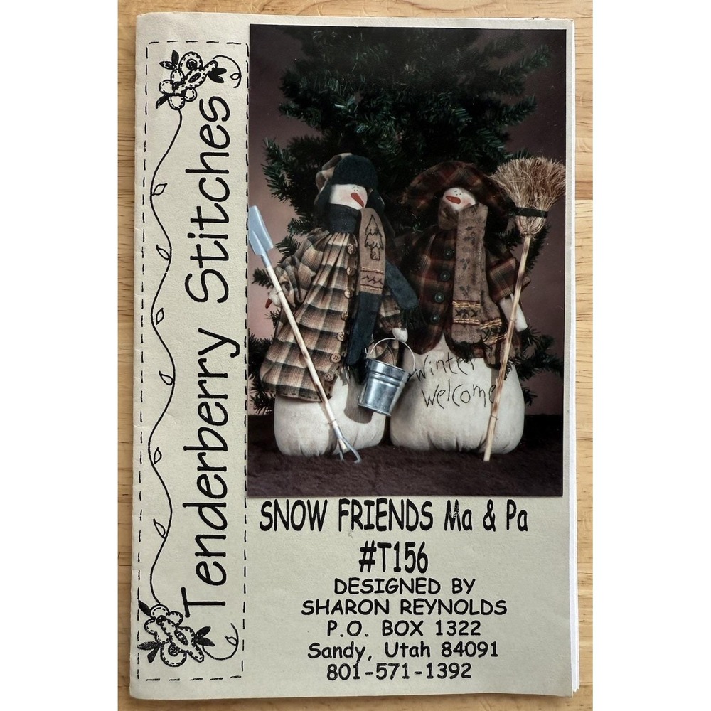 Tenderberry Stitches # T156 SNOW FRIENDS Ma & Pa 15" Snow Folk Pattern